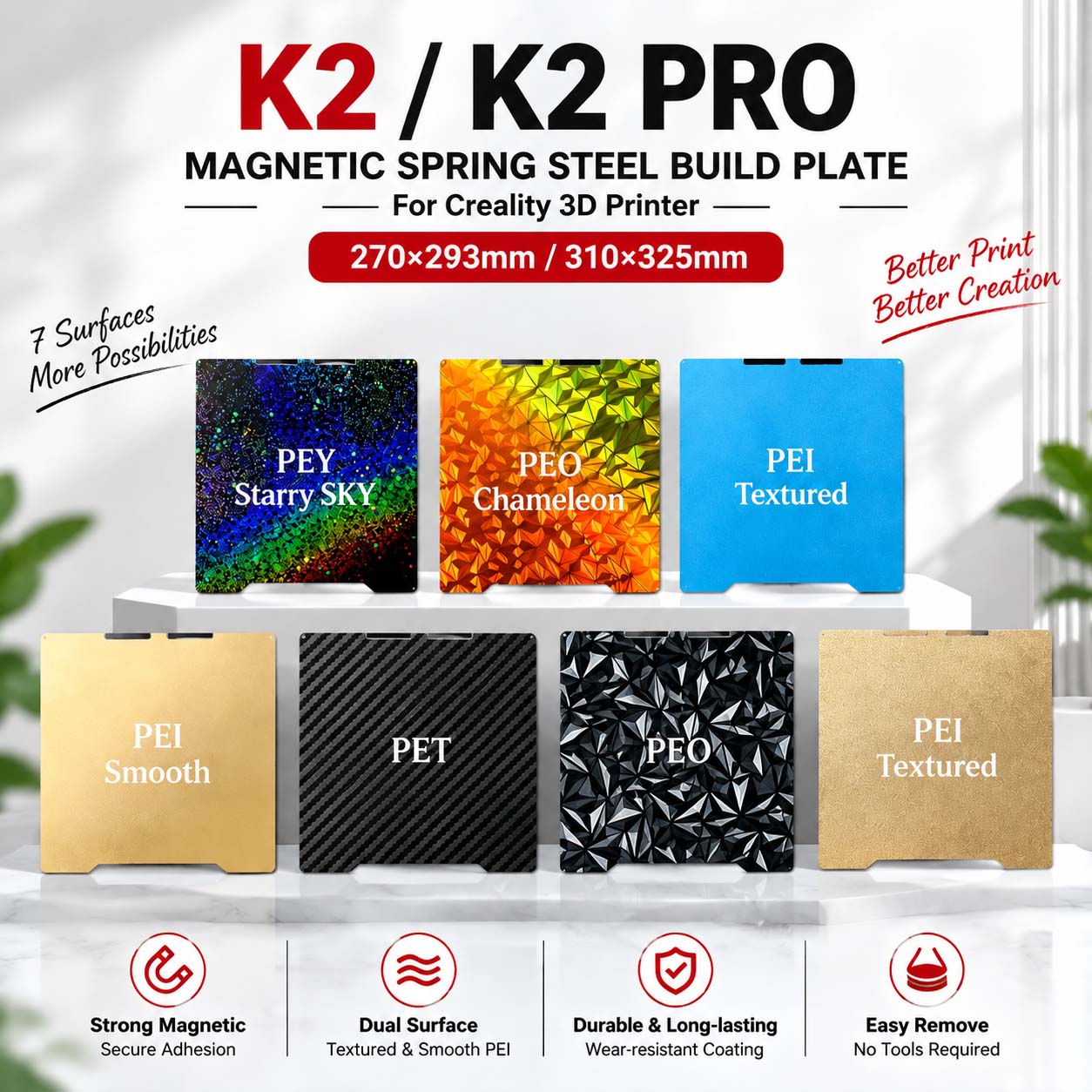 Aluminium Profile 2020 - Creality K2/K2 Pro Magnetyczna Stalowa Płyta