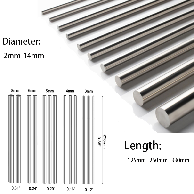Linear Rod 8Mm - 1/5Pc Stainles Steel Solid Round Rod